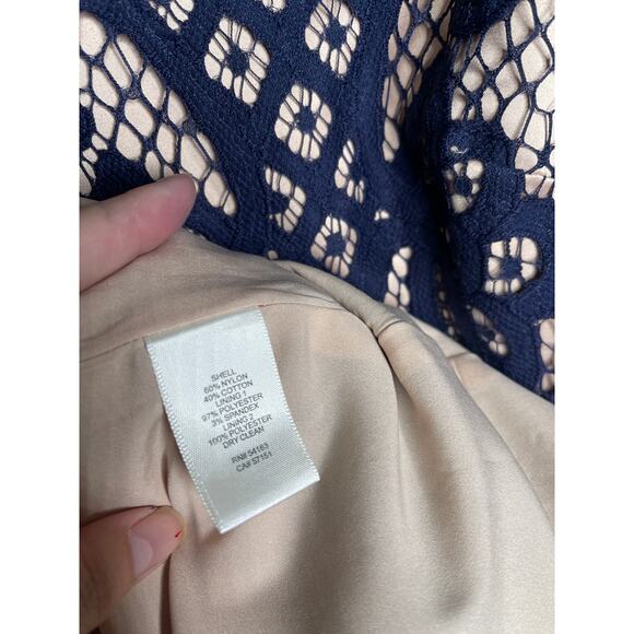 NEW! Anthropologie Plus Size 14 Bell Sleeve Lace Fit Flare Dress Boho Navy Blue - Picture 5 of 8